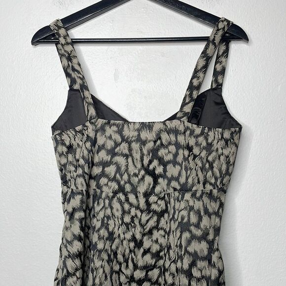 Free People Womens Size 4 Chrissy Mini Dress Sleeveless Animal Print Wired VNeck - Picture 5 of 10